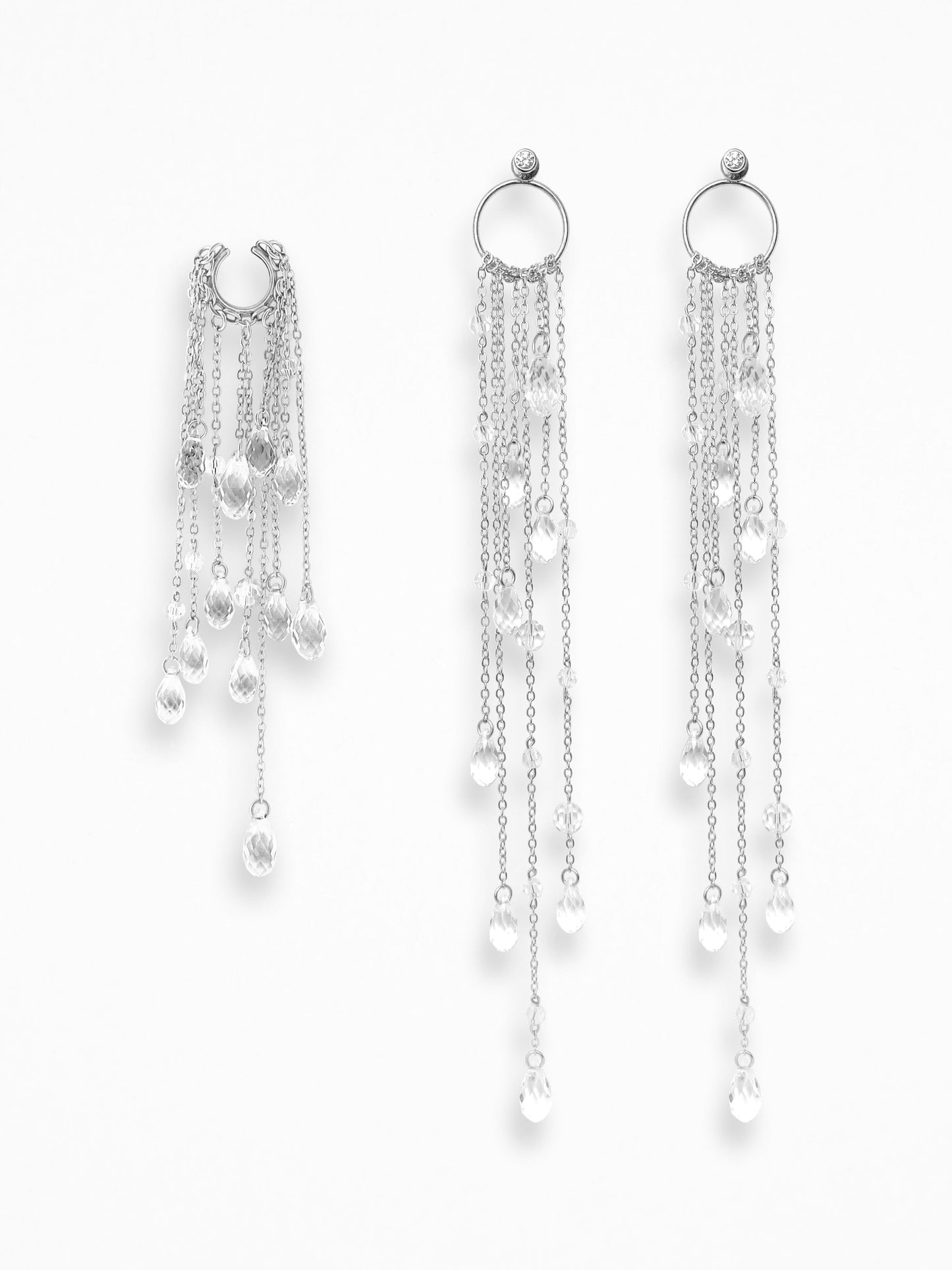"LARMES DE GLACE" EAR SET SILVER