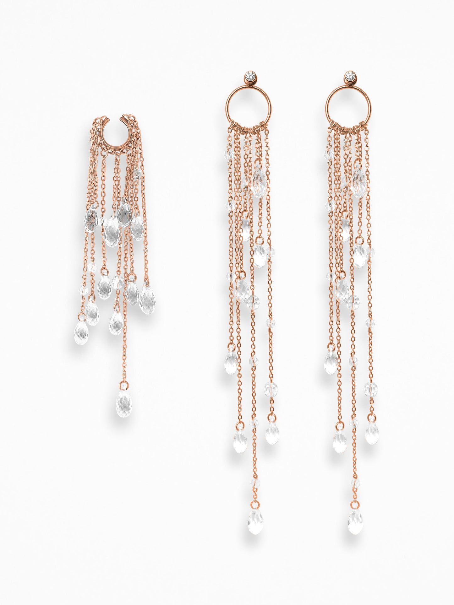 "LARMES DE GLACE" EAR SET VERMEIL