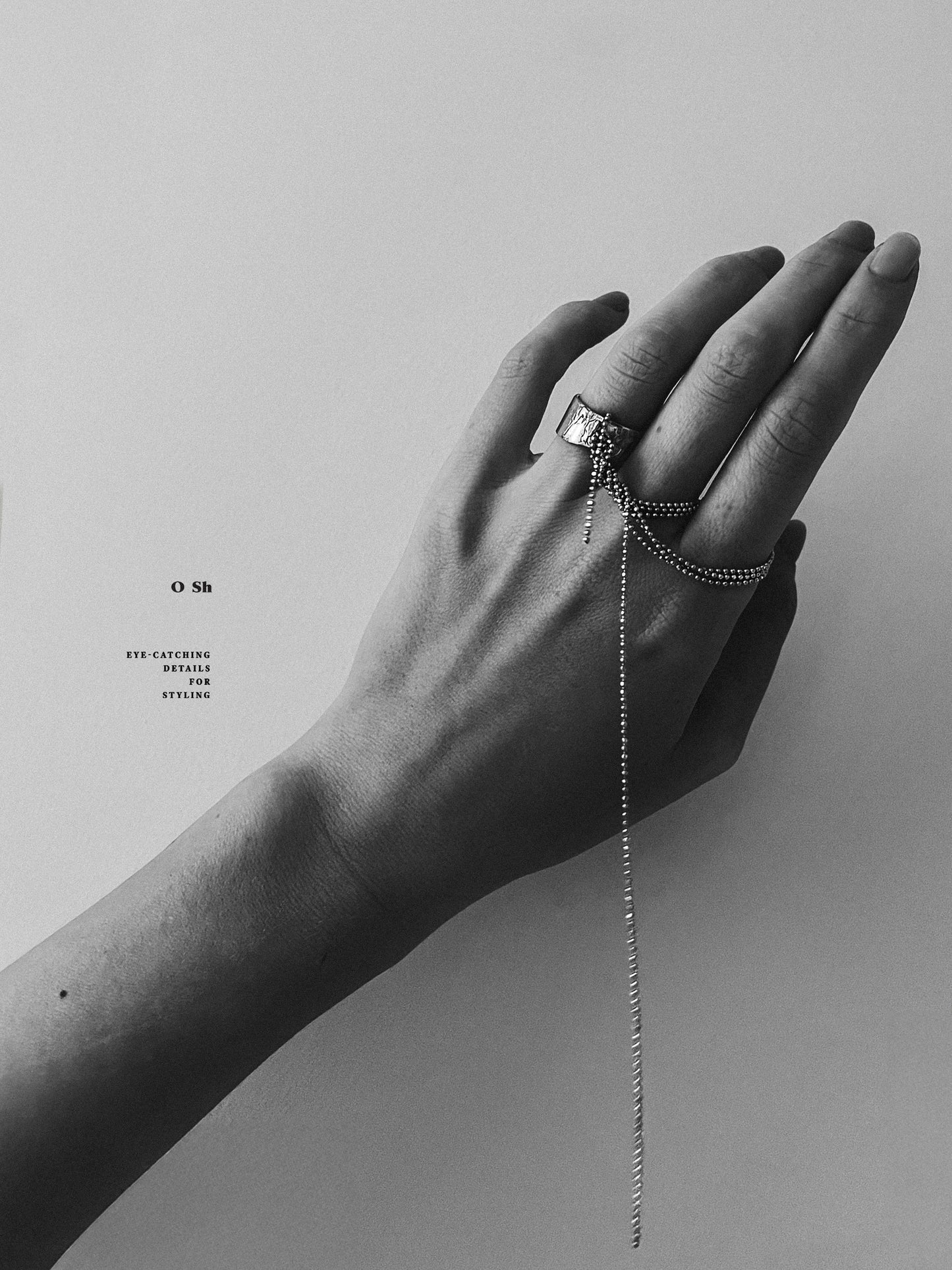 "RIPPED-CHAIN" RING SILVER