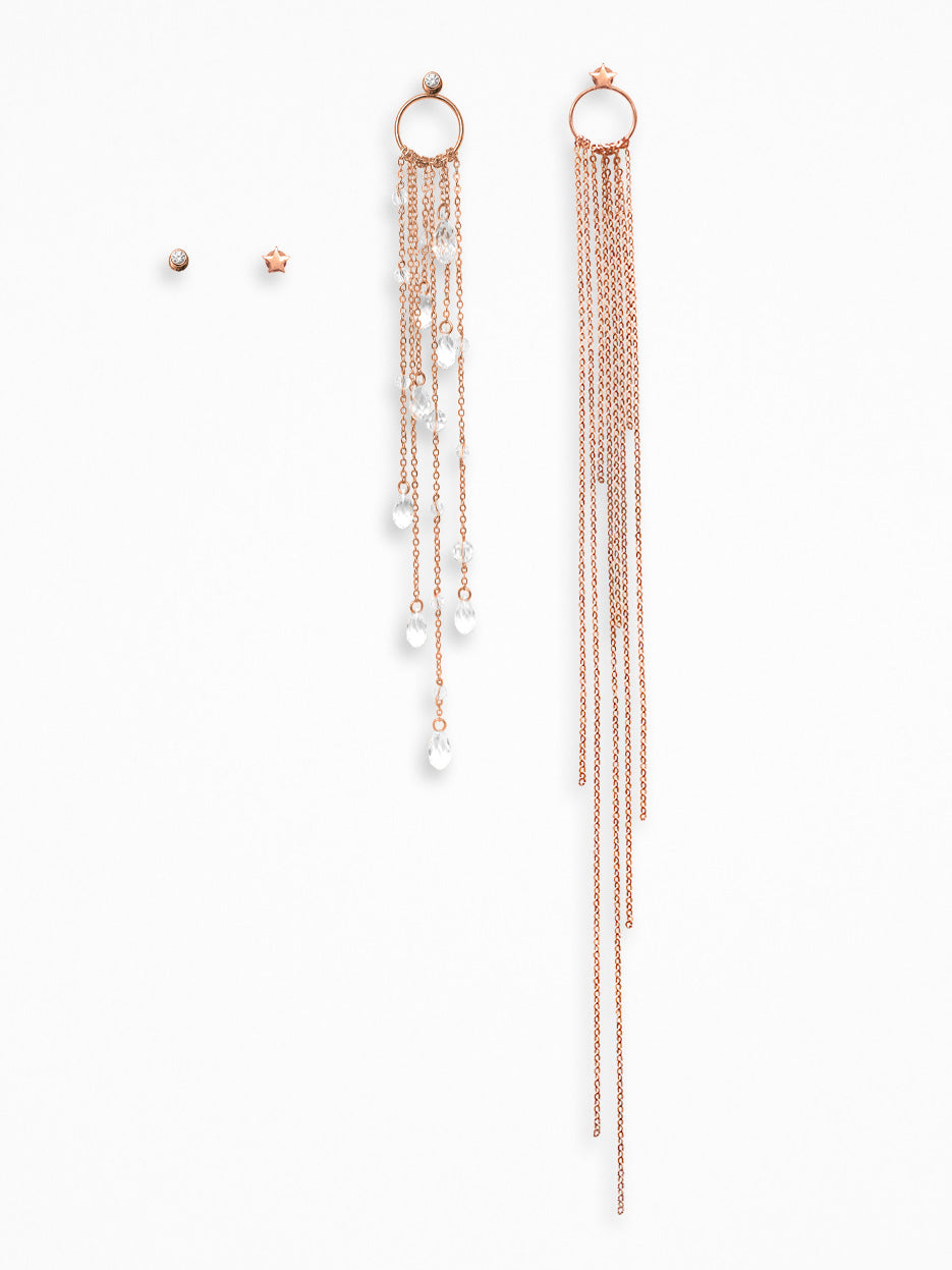 "RAINET" ASYMMETRICAL EARRINGS VERMEIL