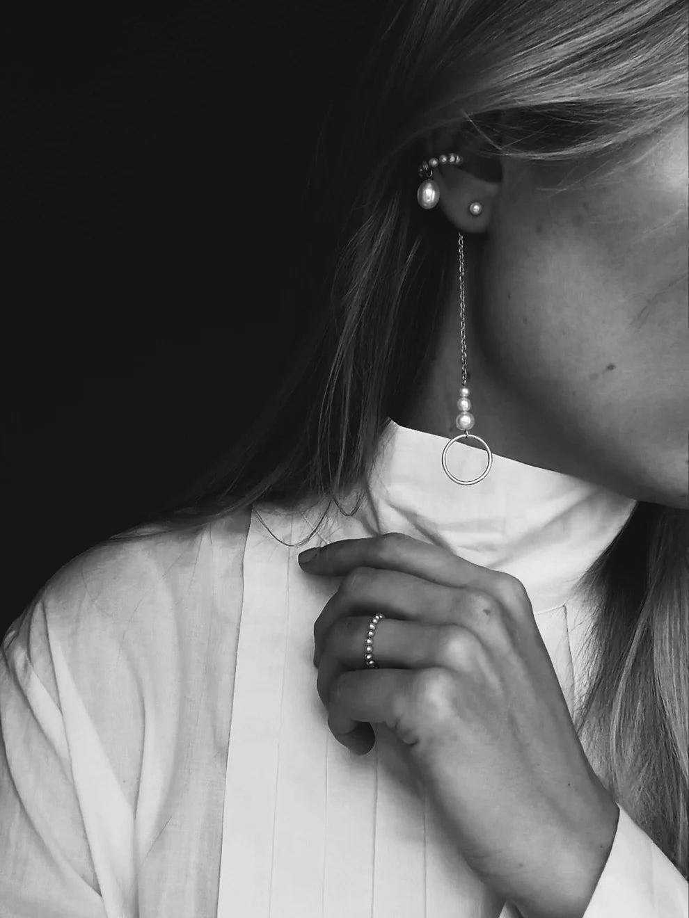 "OP" EAR SET VERMEIL