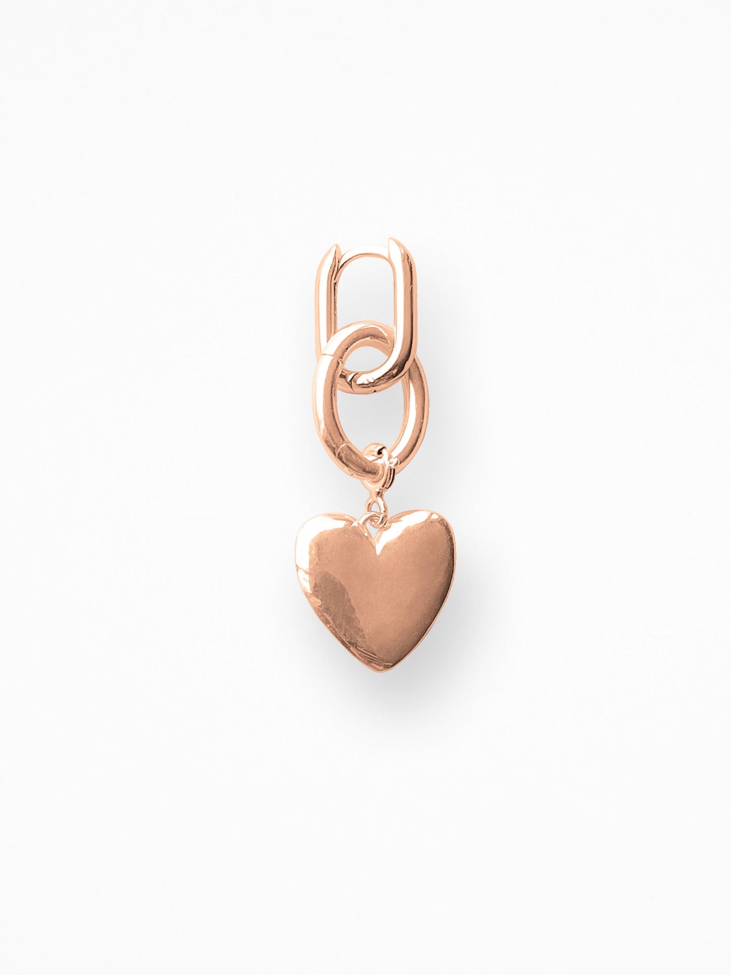 U HOOPS with HEART PENDANT EARRINGS VERMEIL