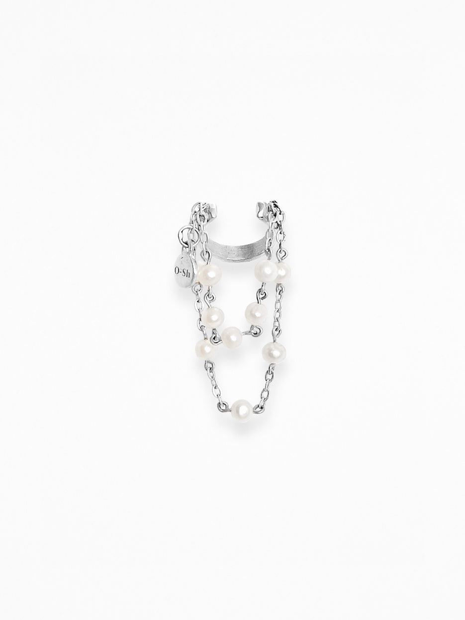 "UU FRINGE" EAR CUFF SILVER