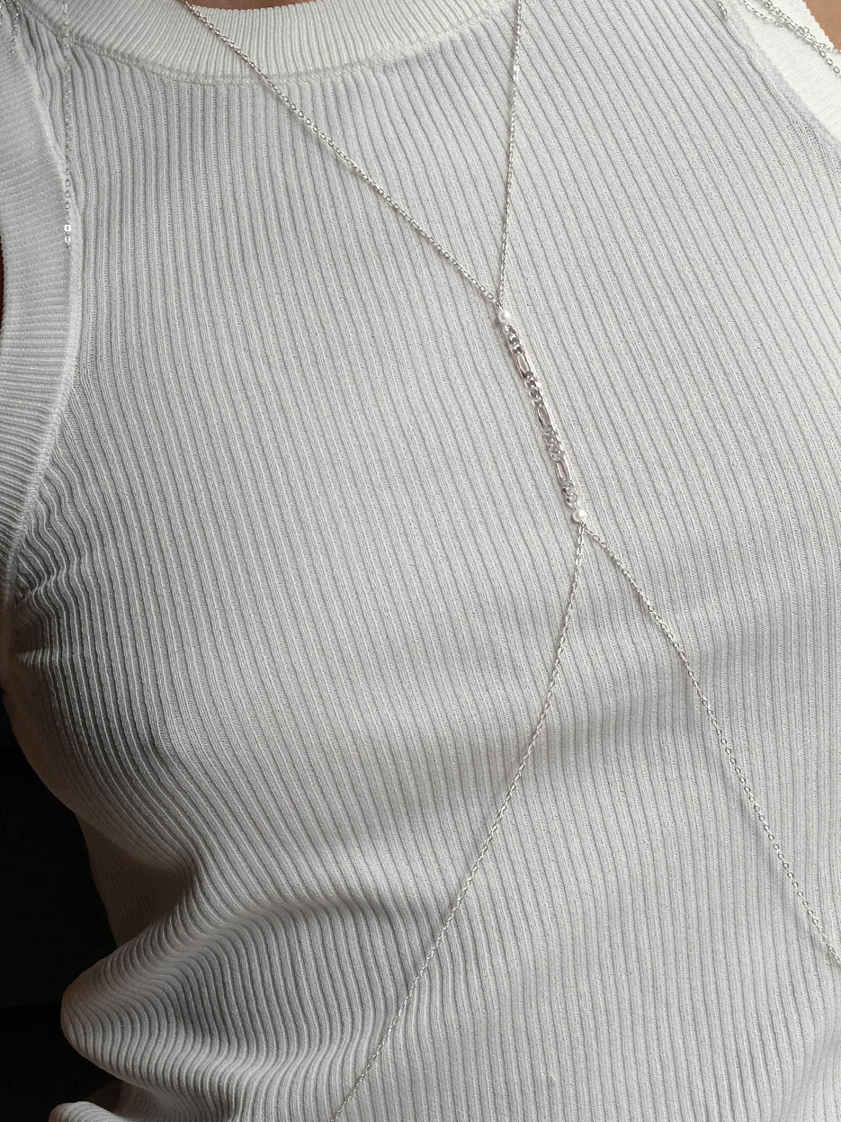 HARNESS BODY CHAIN SILVER