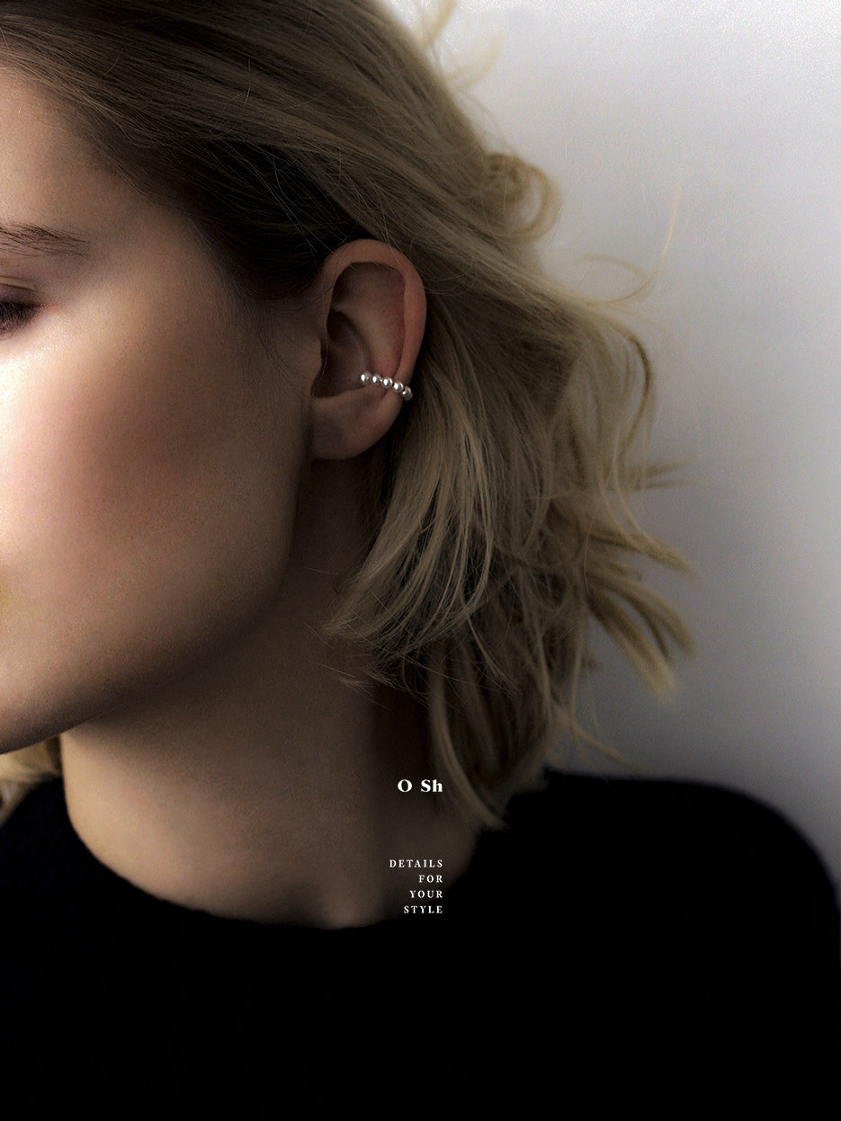 "PEARL" EAR CUFF SILVER