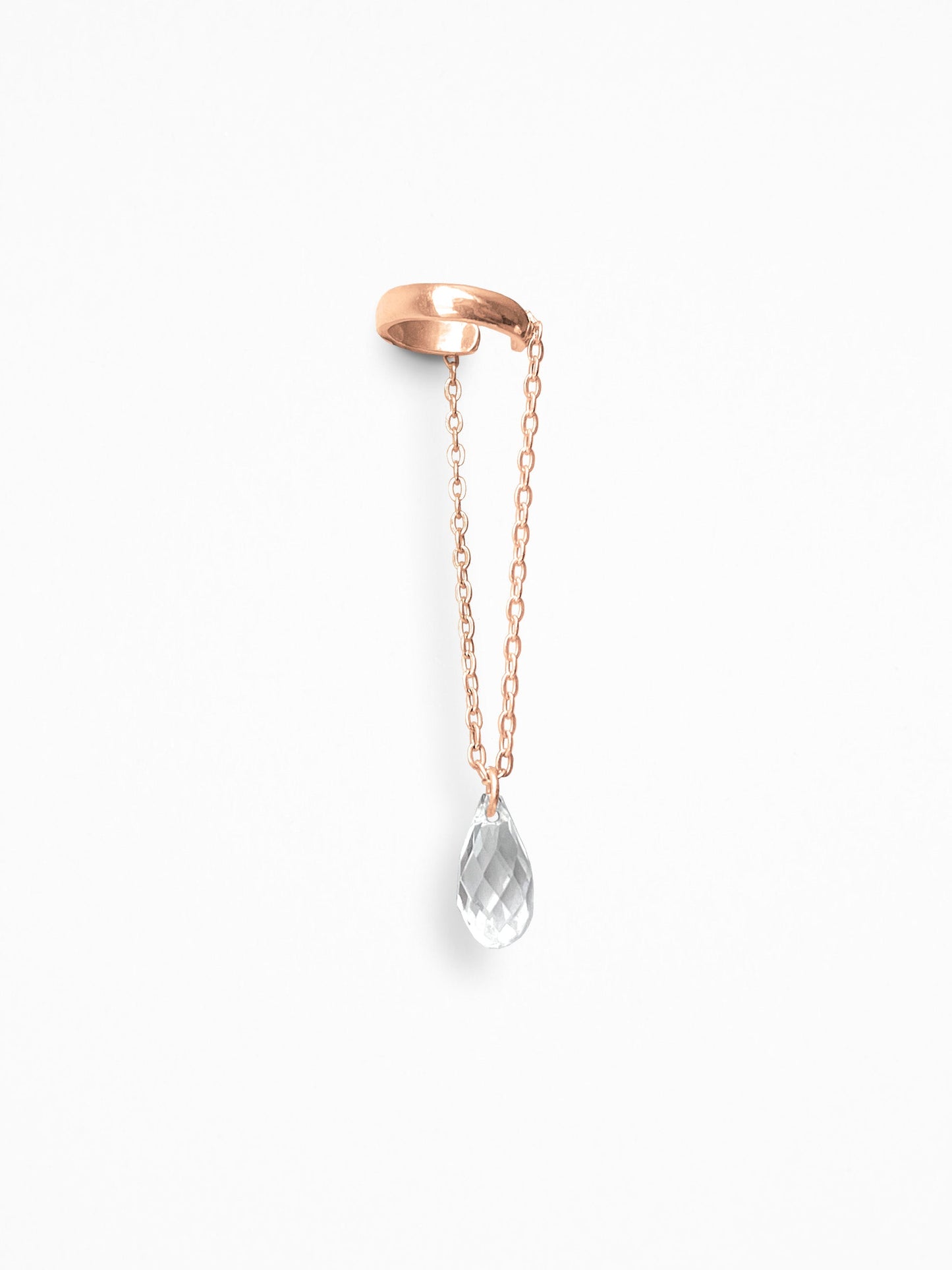 "U CRYSTAL DROP" EAR CUFF VERMEIL