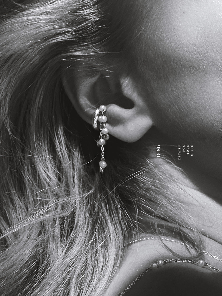 "UU FRINGE" EAR CUFF SILVER