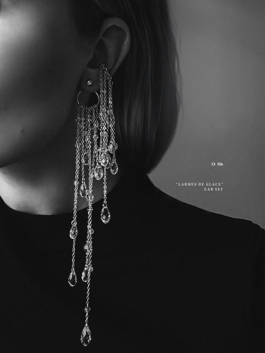 "LARMES DE GLACE" EAR SET VERMEIL