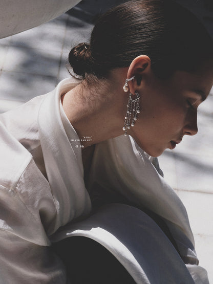 "AERA" EAR SET SILVER