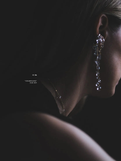 "CHAMPAGNE" EAR SET VERMEIL