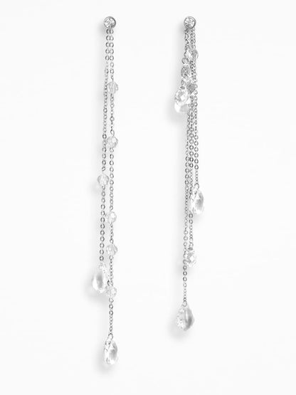 "NAKED CRYSTALS" EARRINGS SILVER