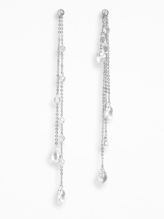 "NAKED CRYSTALS" EARRINGS SILVER