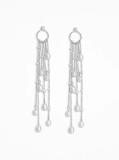 "LARMES DE PERLES" O-EARRINGS SILVER