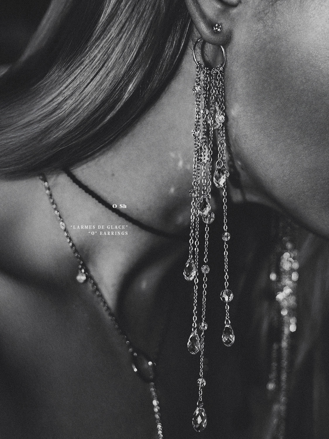 "LARMES DE GLACE" EAR SET VERMEIL