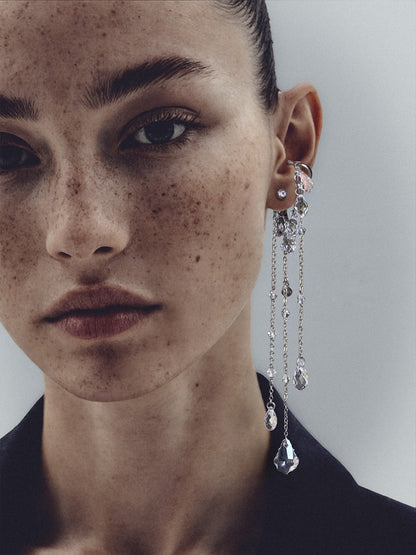 "WET" EAR SET SILVER