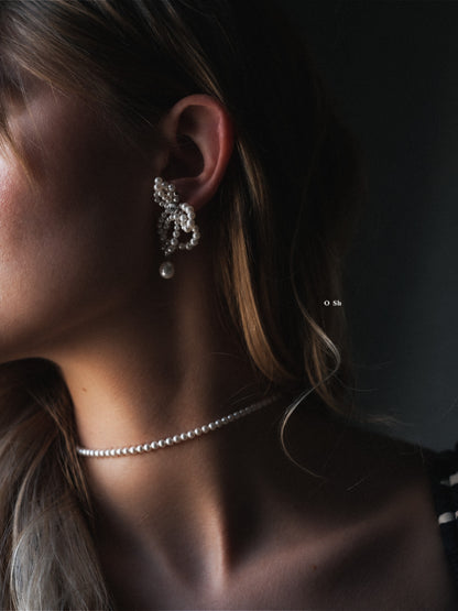 "LACE" EAR SET SILVER
