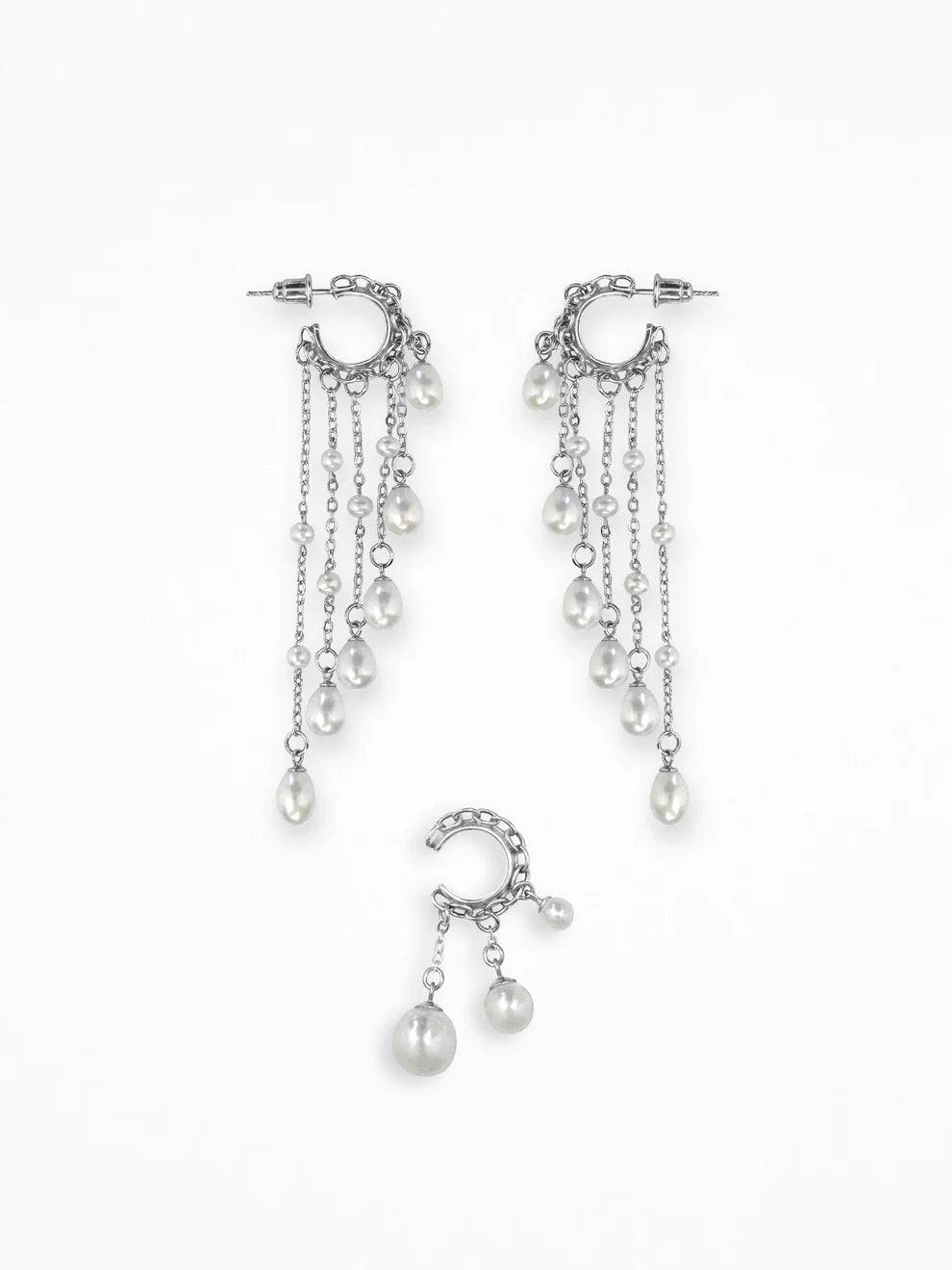 "AERA" EAR SET SILVER