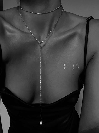 "TIE" NECKLACE OR BODY CHAIN SILVER