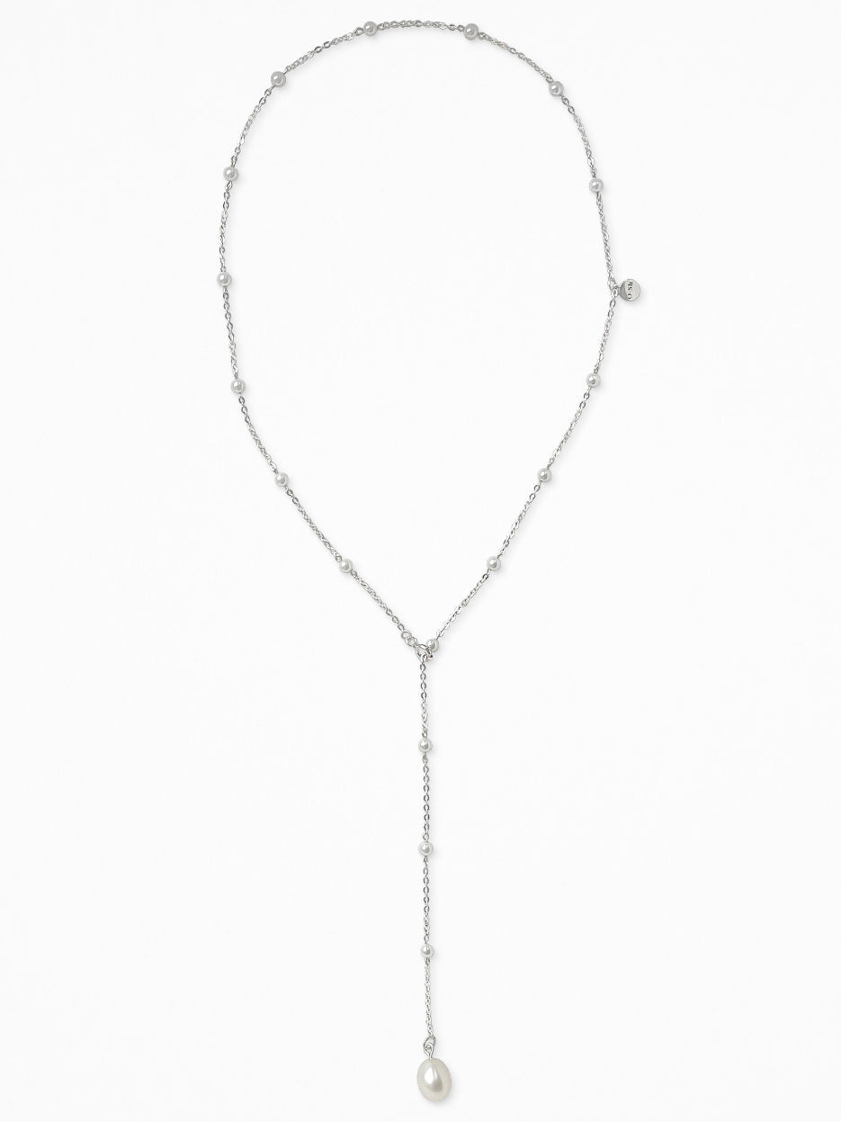 PEARL CHAIN TIE NECKLACE