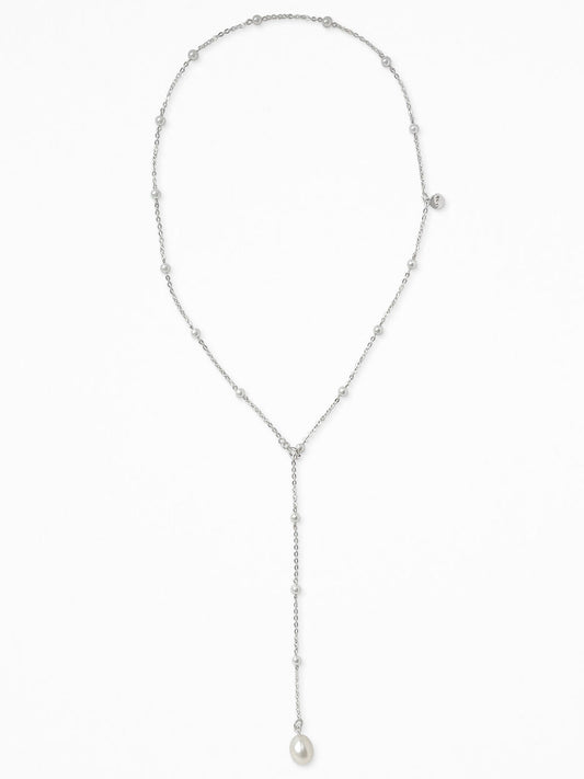 PEARL CHAIN TIE NECKLACE